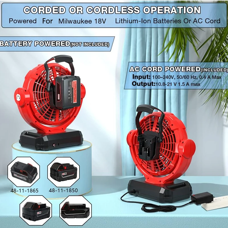 Power Tools In Construction - مروحة لاسلكية لميلووكي 18 فولت بطارية