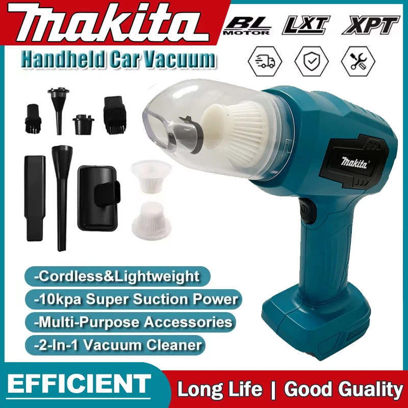 Power Tools Makita - مكنسة كهربائية صغيرة لاسلكية للسيارة من