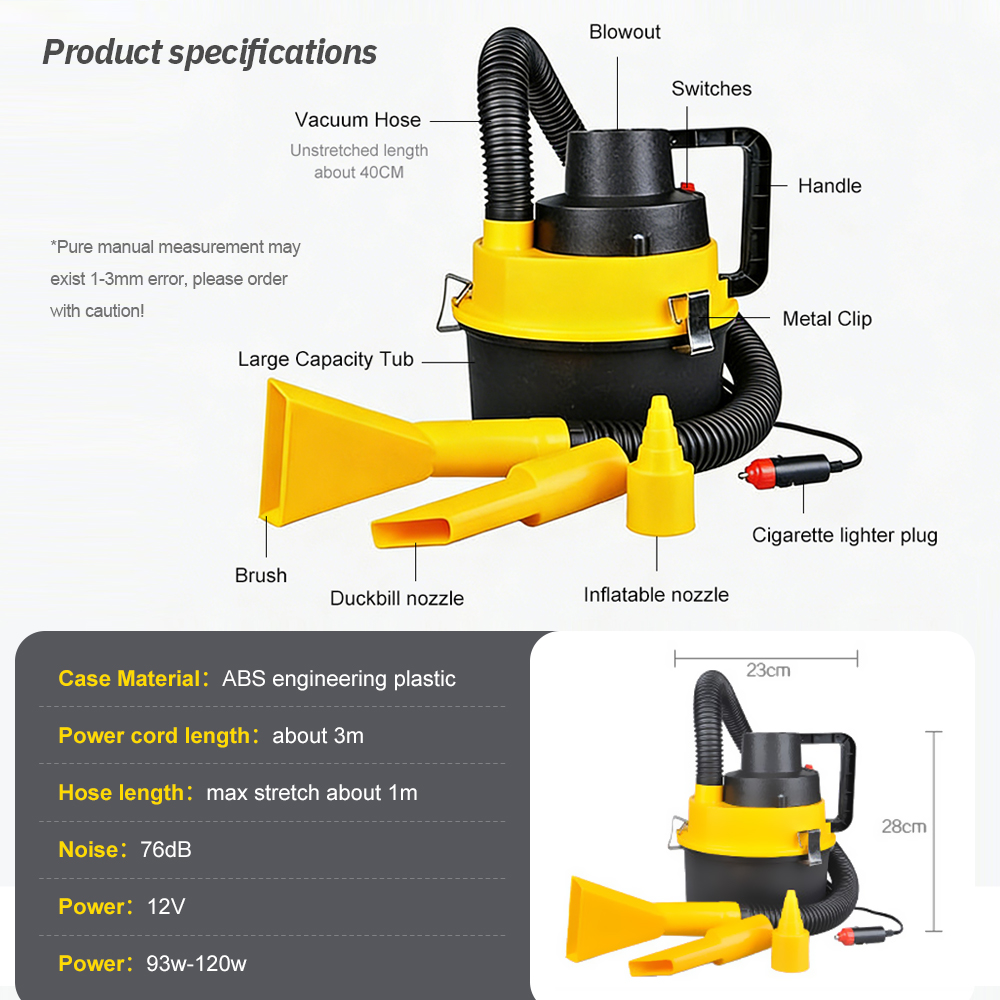 12 فولت المحمولة علبة سيارة فر - مراجعة Power Tools Vacuum وسعره