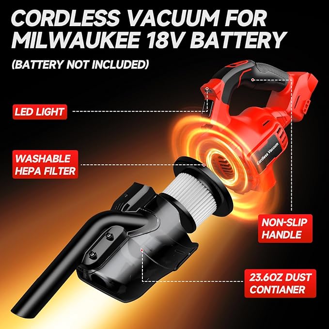مكنسة كهربائية لاسلكية محمولة  - مراجعة Power Tools Vacuum وسعره