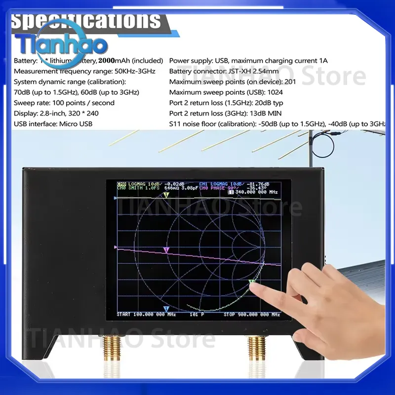 جهاز اختبار NanoVNA V2 3G S-A- - مراجعة Power Tools Vector وسعره