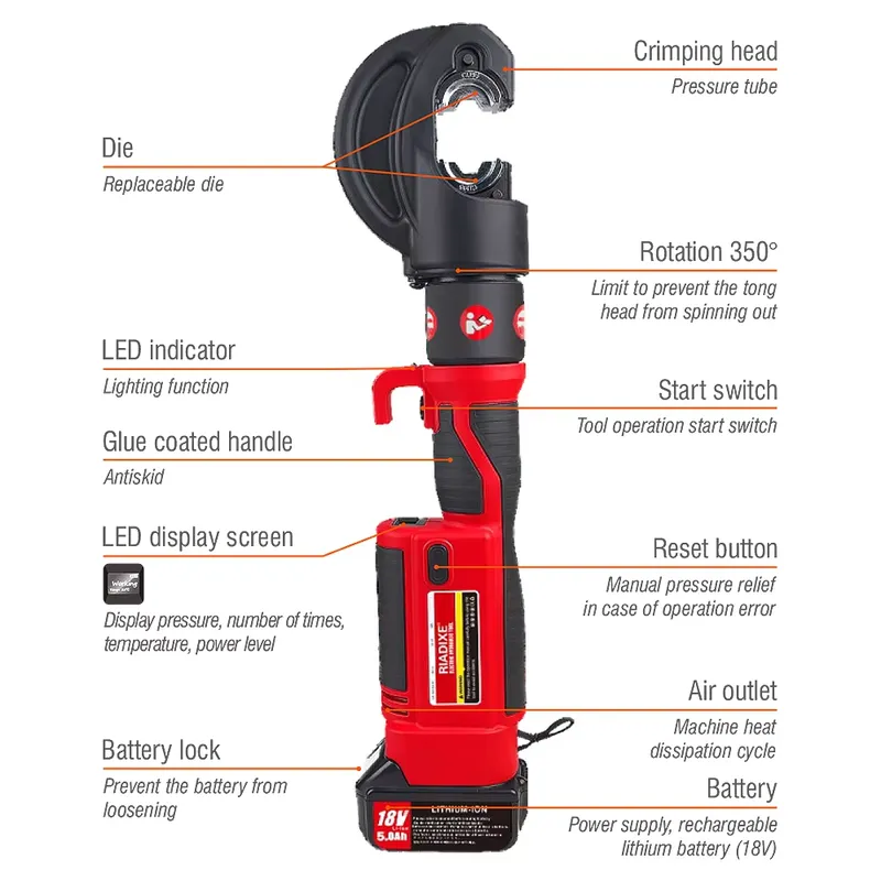 أداة كبس الكابلات الكهربائية ا - مراجعة Power Tools Hydraulic وسعره